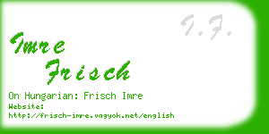 imre frisch business card